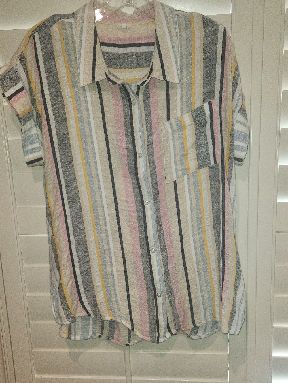 Pastel Multi-Stripe Button-Up Shirt
